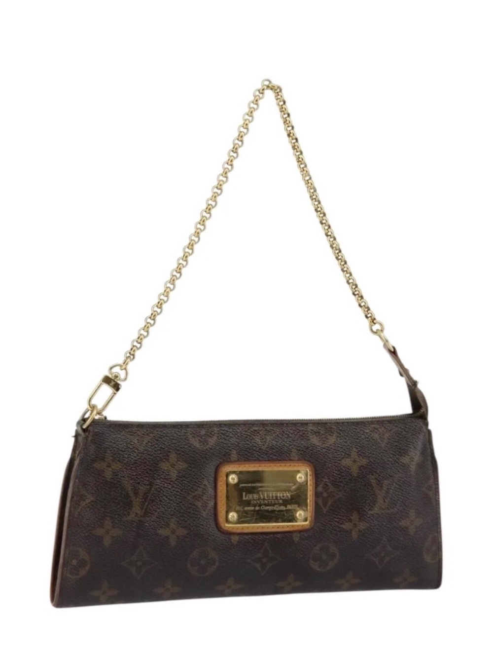 Louis Vuitton Monogram Canvas Shoulder Bag with Gold Chain